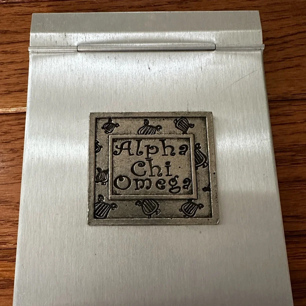 🏛️Silver Notepad with Alpha Chi Omega Design sorority Panhellenic college